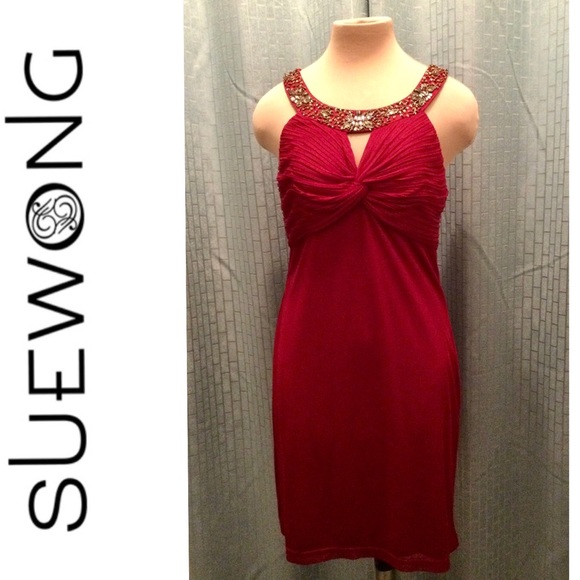 Sue Wong Red Dress size 12 - Picture 1 of 7